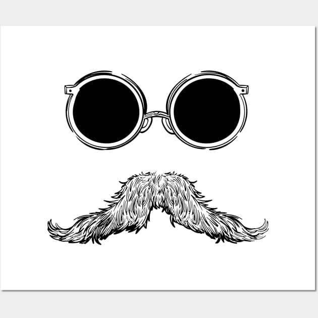 Sunglasses and Mustache Wall Art by UnknownAnonymous